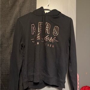 Aeropostale Black Hoodie with Pink Accents